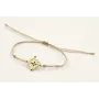 Pulsera hilo rosita con tubitos aplastados y entre