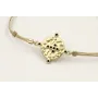 Pulsera hilo rosita con tubitos aplastados y entre