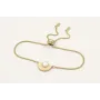 Pulsera cadena eslabón plana dorada mate con entre