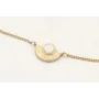Pulsera cadena eslabón plana dorada mate con entre