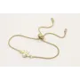 Pulsera cadena eslabón plana dorada mate con entre