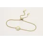Pulsera cadena eslabón plana dorada mate con entre
