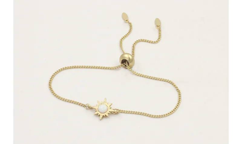 Pulsera cadena eslabón plana dorada mate con entre