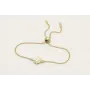 Pulsera cadena eslabón plana dorada mate con entre