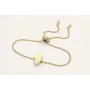 Pulsera cadena eslabón plana dorada mate con entre