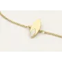 Pulsera cadena eslabón plana dorada mate con entre