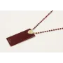 Collar cadena miyuki granate con colgante rectangu