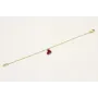 Pulsera cadena micro bola dorada mate colgante cor