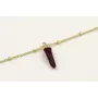 Pulsera cadena micro bola dorada mate con colgante