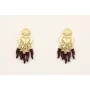 Pendientes sagrado corazón dorado mate con pimient