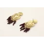 Pendientes sagrado corazón dorado mate con pimient