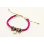 Pulsera seda rellena fucsia colgante estrella cris