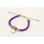 Pulsera seda rellena morado con nudo macrame con p