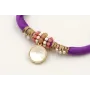 Pulsera seda rellena morado con nudo macrame con p