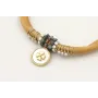 Pulsera seda rellena mostaza con nudo macrame con 