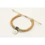 Pulsera seda rellena mostaza con nudo macrame con 