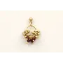 Single earrings con colgantes facetadas granates y