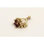 Single earrings con colgantes facetadas granates y