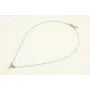 Collar hilo azul con colgante lamina labrada y rue