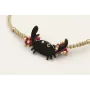 Pulsera hilo dorado palido fino con cangrejo esmal