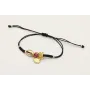 Pulsera hilo negro nudo serpiente con concha y col