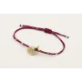 Pulsera hilo granate con tubitos aplastados, conch