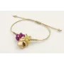 Pulsera hilo dorado palido con nuedo macrame carac
