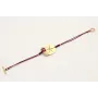 Pulsera de hilo granate con chapa estrella labrada