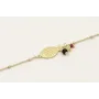 Pulsera cadena micro bola dorada mate con pez, aba