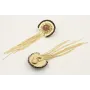 Pendientes medusa, semicirculo miyuki negro cosido