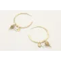 Pendientes aro aplastado colgantes coral esmaltado