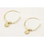 Pendientes aro aplastado con caracolillo y colgant