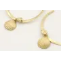 Pendientes aro aplastado con caracolillo y colgant