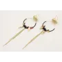 Pendientes perno concha colgante aro con miyuki ne