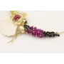 Collar rigido burruños abalorio negro y morado con