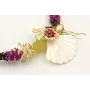 Collar rigido burruños abalorio negro y morado con