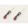 Pendientes perno palo dorado mate con langosta esm