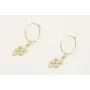 Pendientes aro dorado con serpiente colgando. Larg