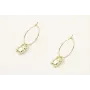 Pendientes aro dorado con escarabajo plano colgand