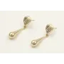 Pendientes perno gota martilleada con colgante de 