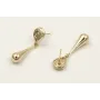 Pendientes perno gota martilleada con colgante de 