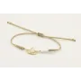 Pulsera hilo dorado palido con nudo serpiente y ba