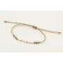 Pulsera hilo dorado palido con nudo serpiente y fl