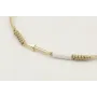 Pulsera hilo dorado palido con nudo serpiente y fl