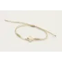 Pulsera hilo dorado palido con nudo serpiente y tr