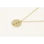 Solitario cadena eslabón pequeño dorado con colgan