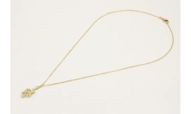 Solitario cadena eslabón pequeño dorado con colgan