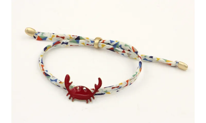 Pulsera lazo liberty lazadas de colores con cangre