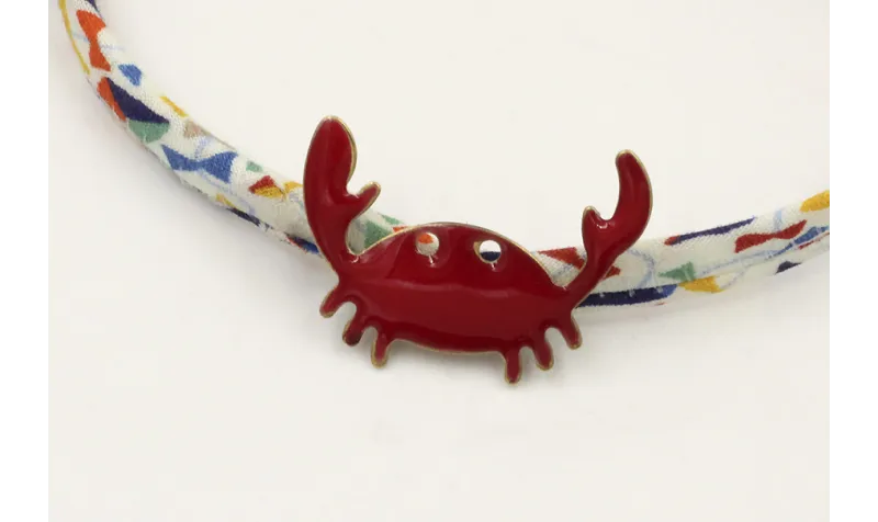 Pulsera lazo liberty lazadas de colores con cangre