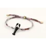 Pulsera lazo liberty lila con flores marrones y bl